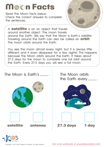 Moon Facts Worksheet: Free Printout for Kids